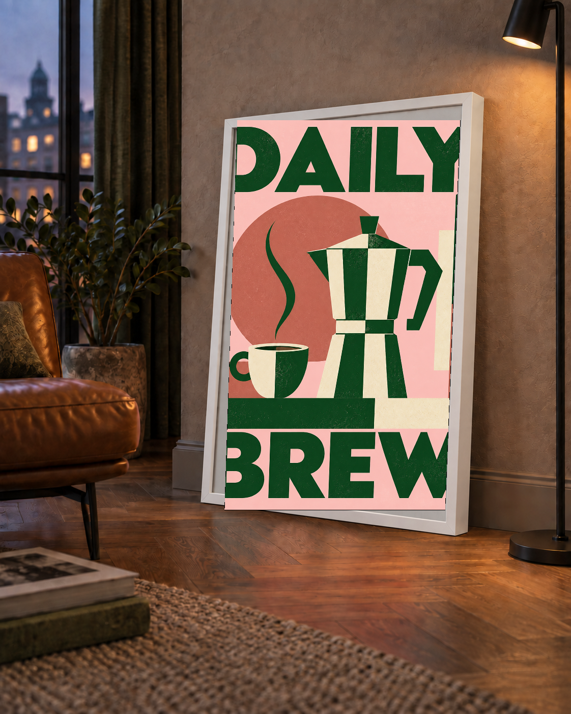 Retro Minimal Moka Pot Poster – DAILY BREW Kahve Sanatı