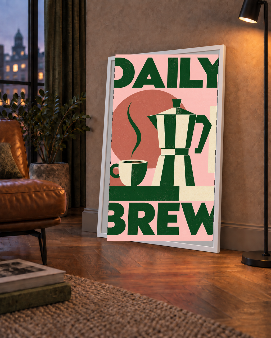 Retro Minimal Moka Pot Poster – DAILY BREW Kahve Sanatı