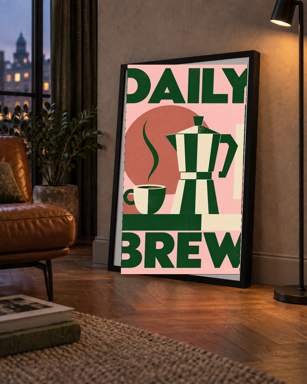 Retro Minimal Moka Pot Poster – DAILY BREW Kahve Sanatı