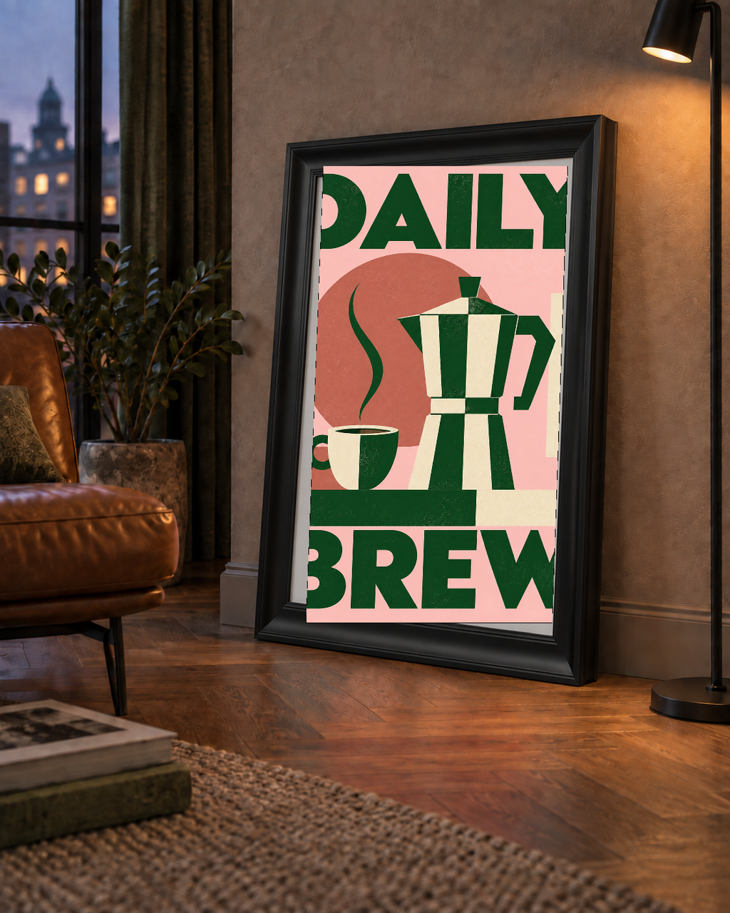 Retro Minimal Moka Pot Poster – DAILY BREW Kahve Sanatı