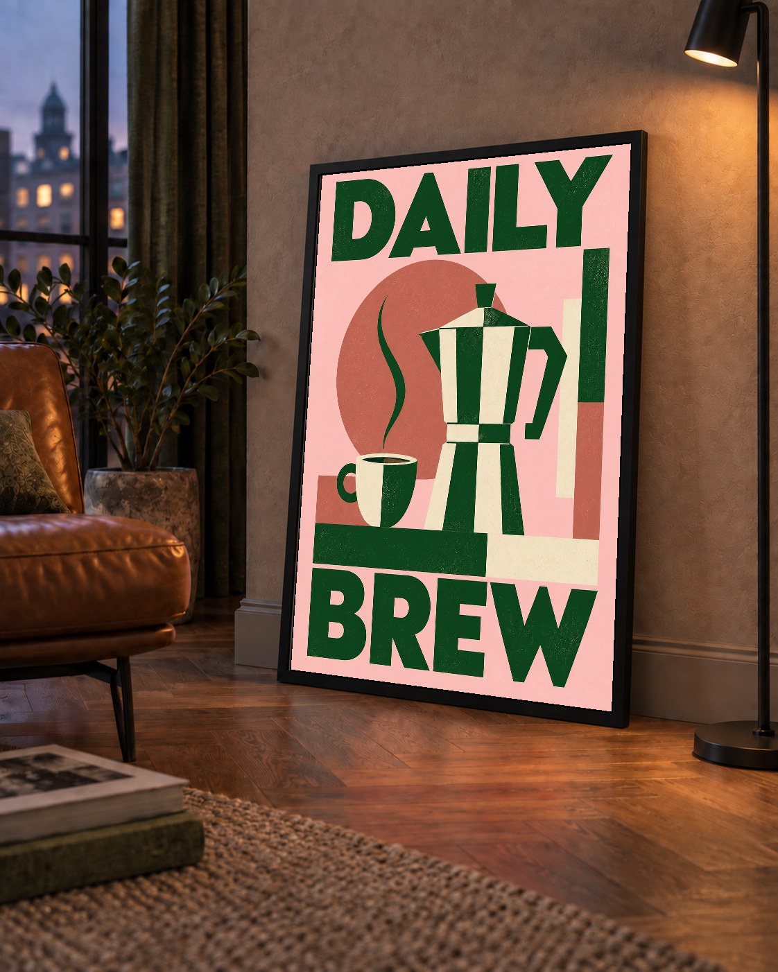 Retro Minimal Moka Pot Poster – DAILY BREW Kahve Sanatı