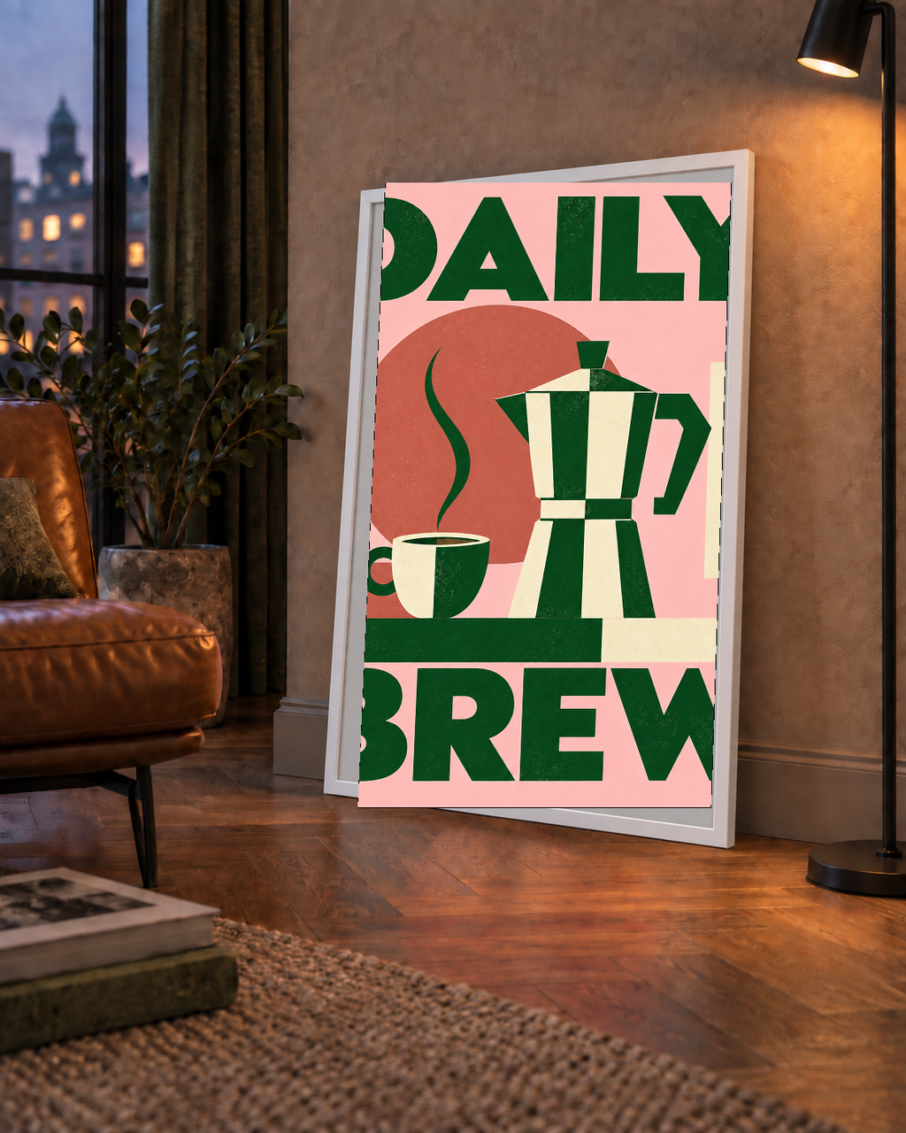 Retro Minimal Moka Pot Poster – DAILY BREW Kahve Sanatı
