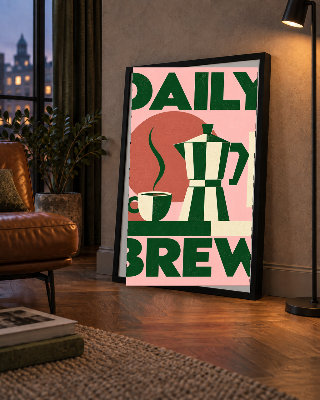 Retro Minimal Moka Pot Poster – DAILY BREW Kahve Sanatı