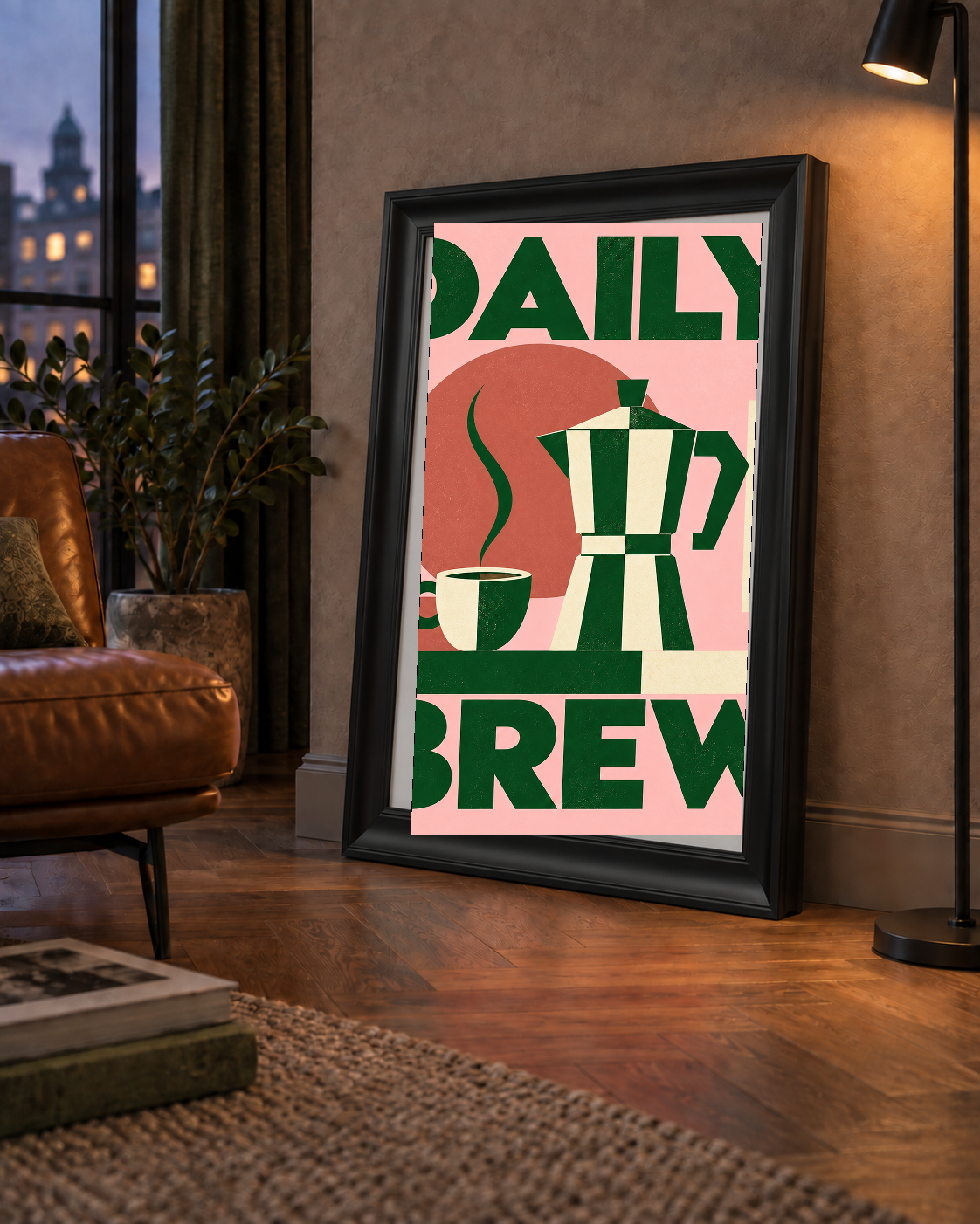 Retro Minimal Moka Pot Poster – DAILY BREW Kahve Sanatı