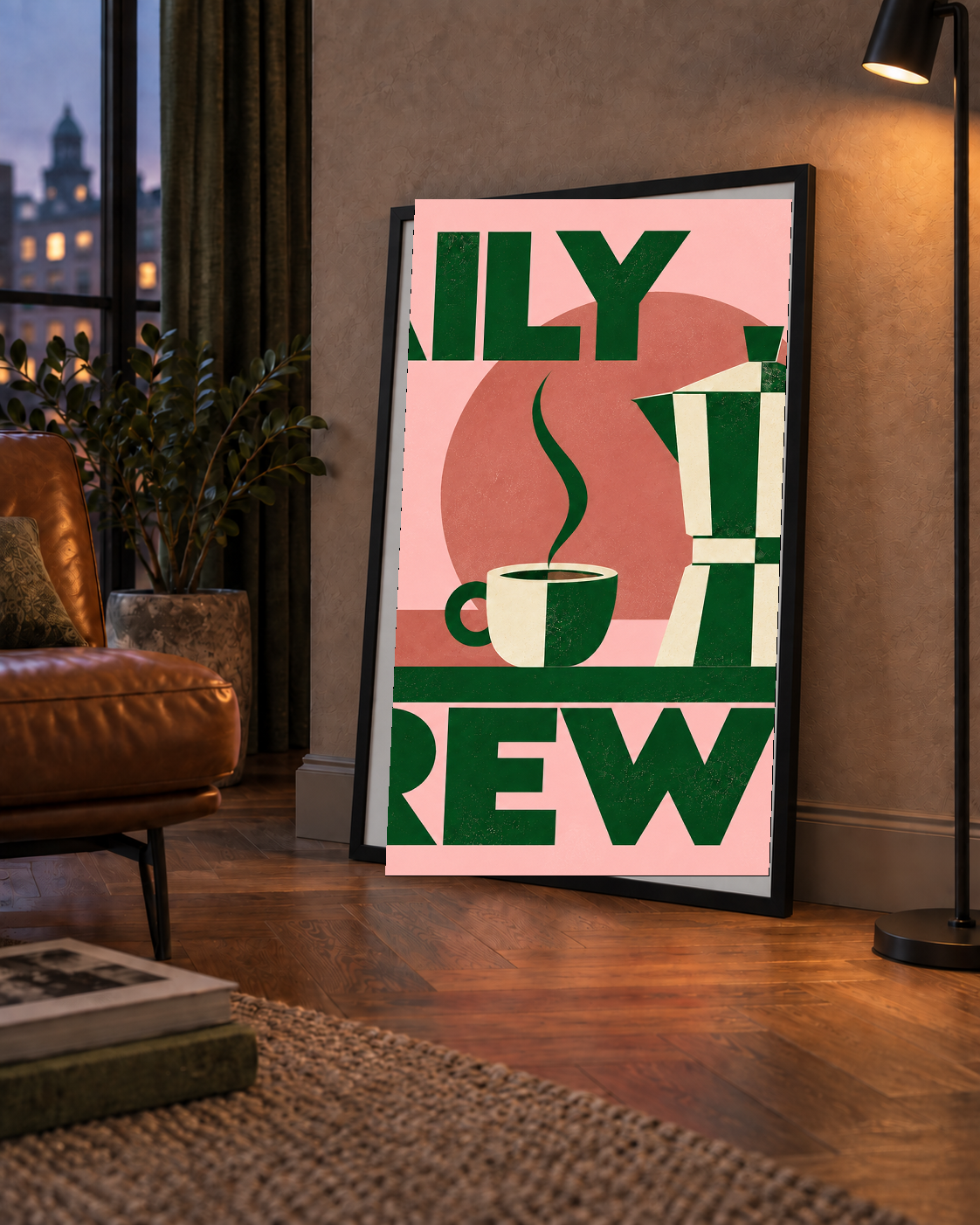 Retro Minimal Moka Pot Poster – DAILY BREW Kahve Sanatı