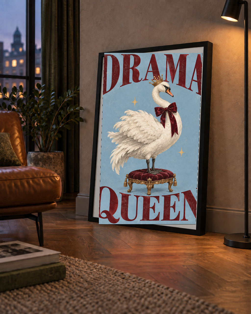 Drama Queen Kuğu Poster – Nostaljik ve Zarif Duvar Dekoru