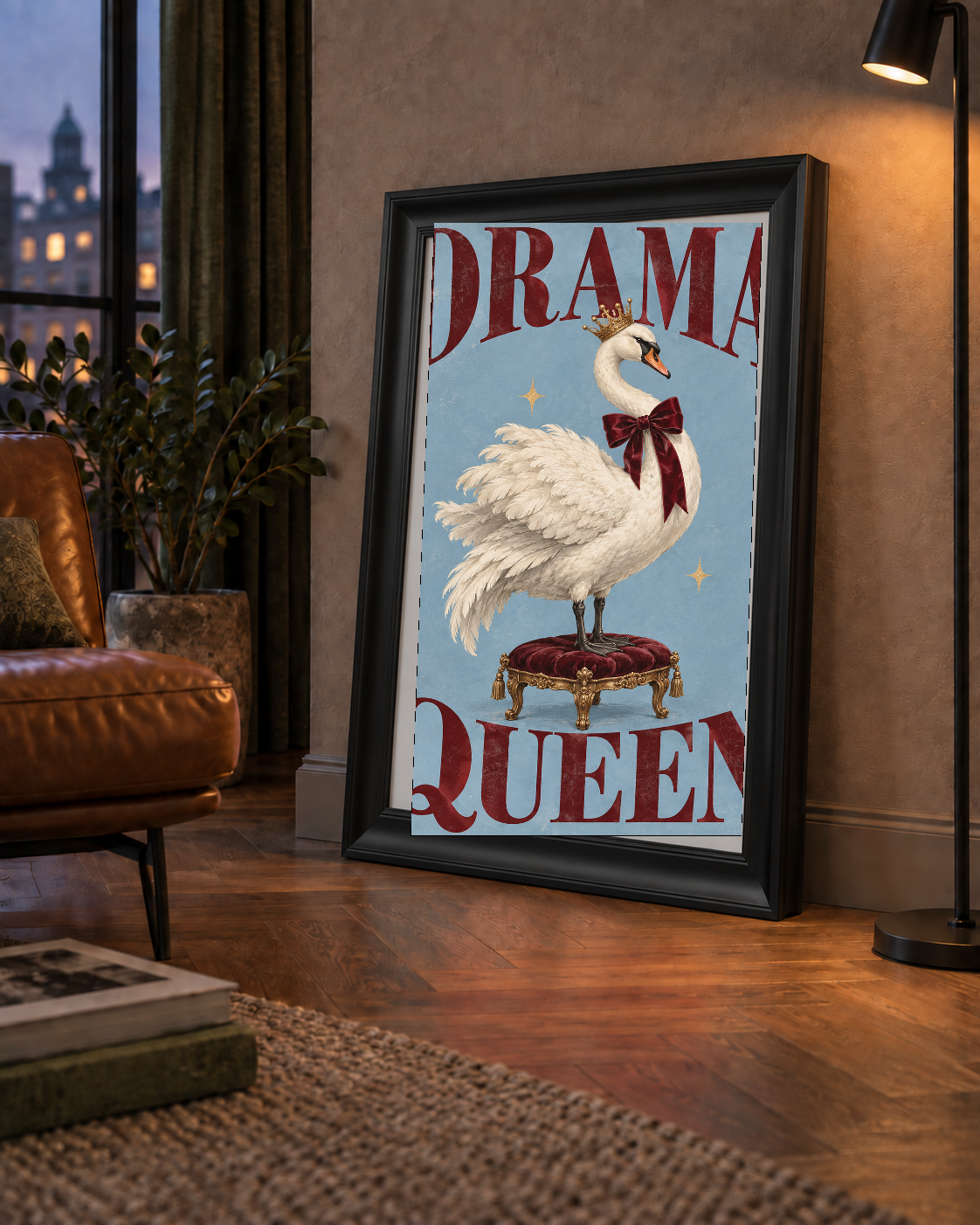 Drama Queen Kuğu Poster – Nostaljik ve Zarif Duvar Dekoru