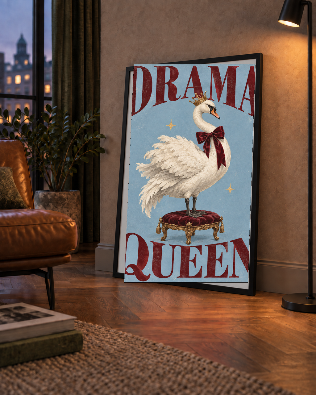 Drama Queen Kuğu Poster – Nostaljik ve Zarif Duvar Dekoru
