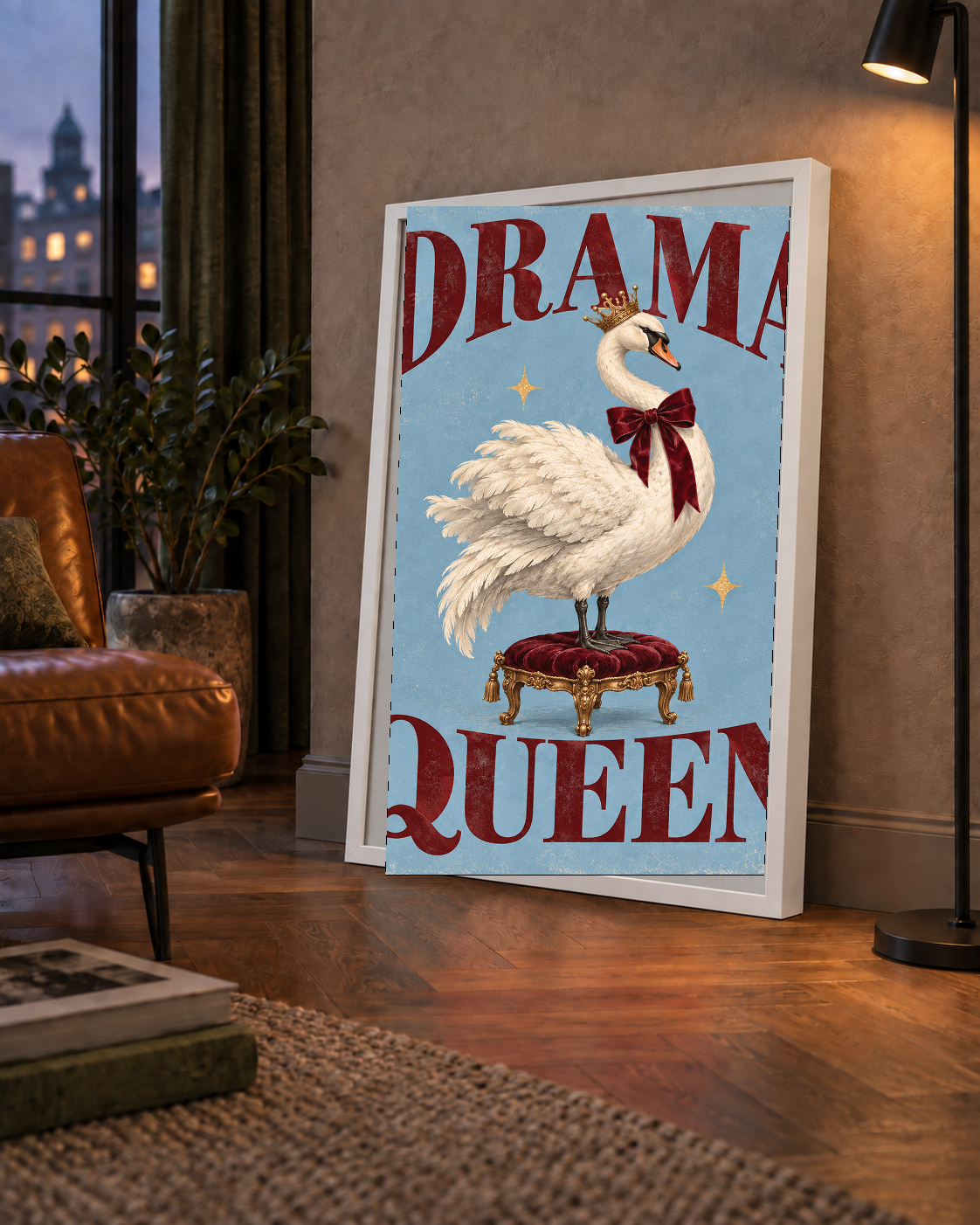 Drama Queen Kuğu Poster – Nostaljik ve Zarif Duvar Dekoru