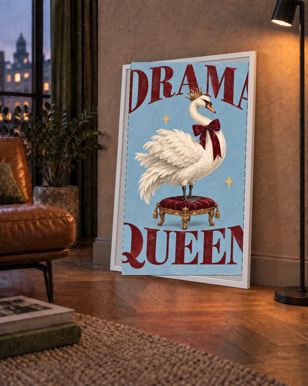 Drama Queen Kuğu Poster – Nostaljik ve Zarif Duvar Dekoru