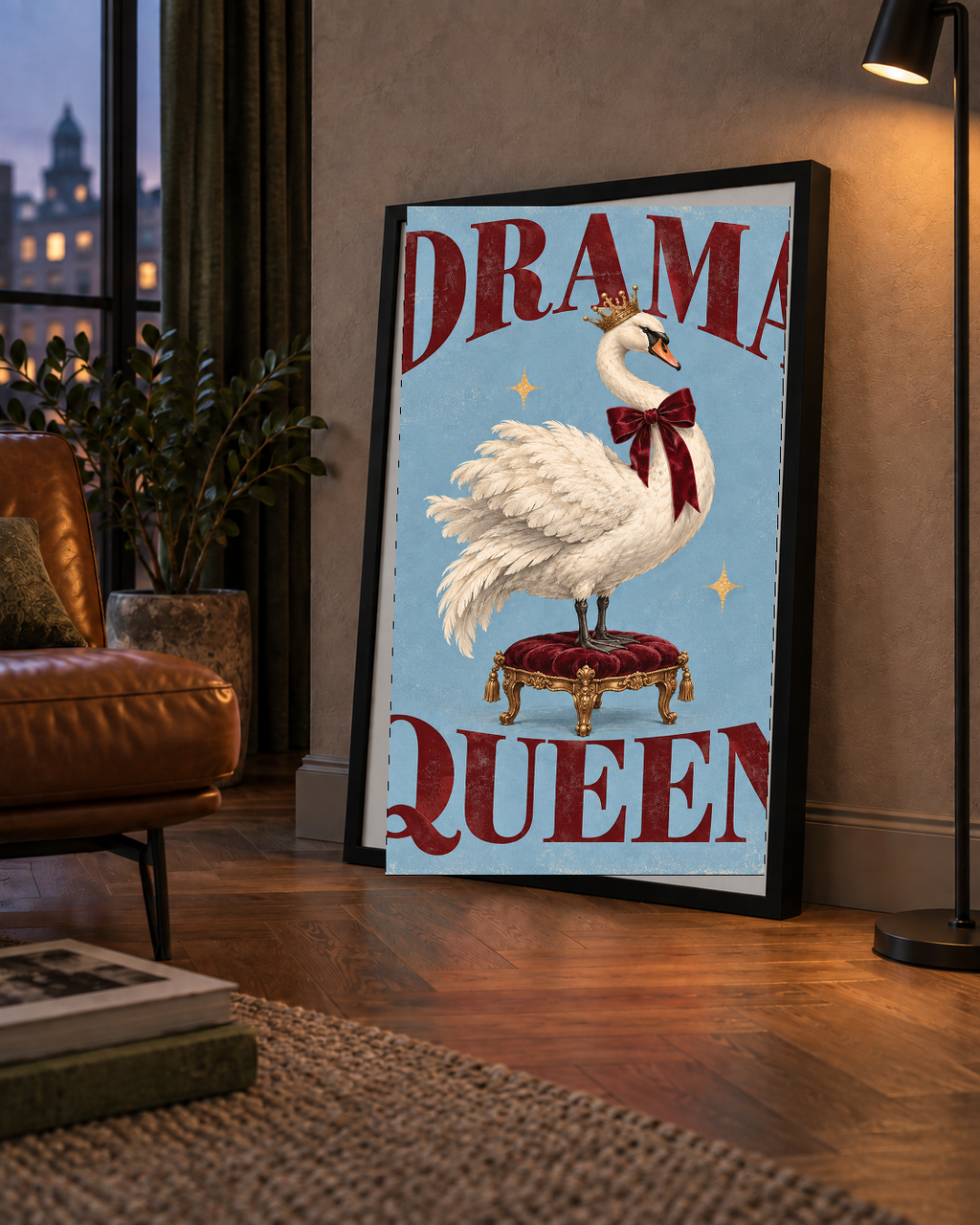 Drama Queen Kuğu Poster – Nostaljik ve Zarif Duvar Dekoru
