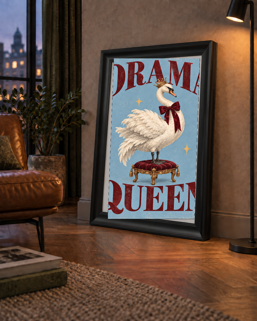 Drama Queen Kuğu Poster – Nostaljik ve Zarif Duvar Dekoru