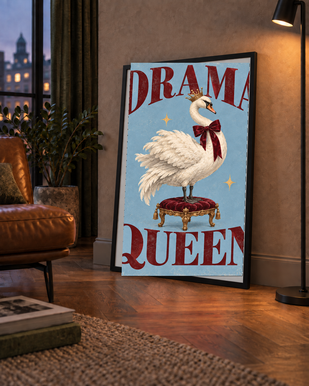 Drama Queen Kuğu Poster – Nostaljik ve Zarif Duvar Dekoru