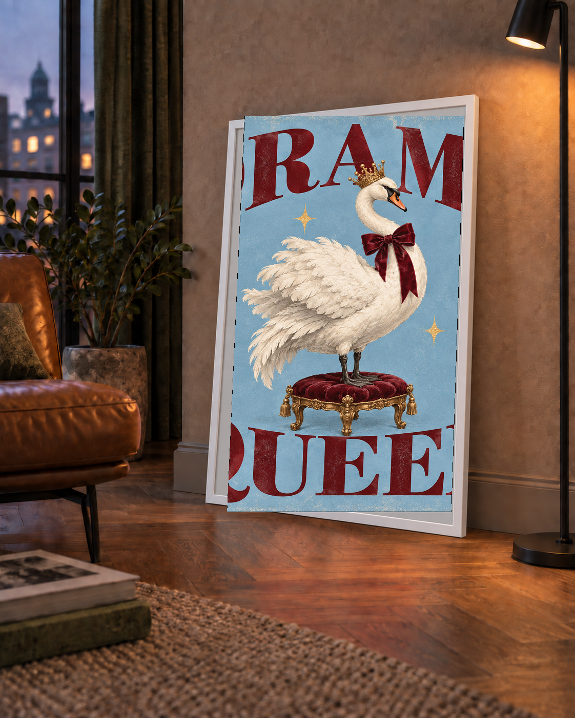 Drama Queen Kuğu Poster – Nostaljik ve Zarif Duvar Dekoru