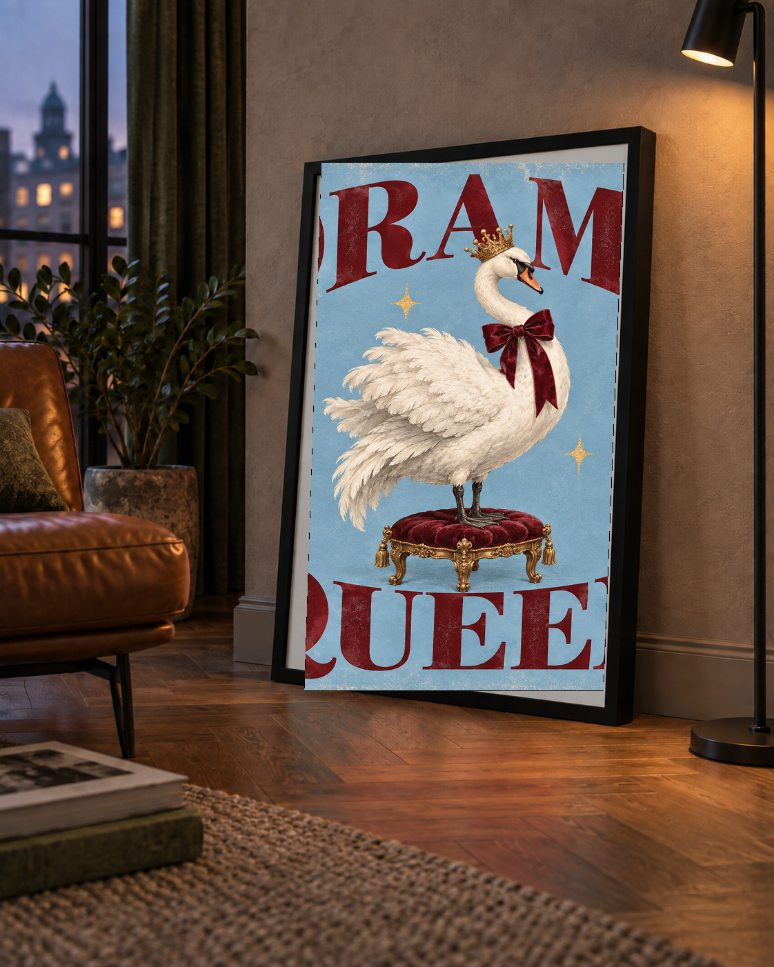 Drama Queen Kuğu Poster – Nostaljik ve Zarif Duvar Dekoru