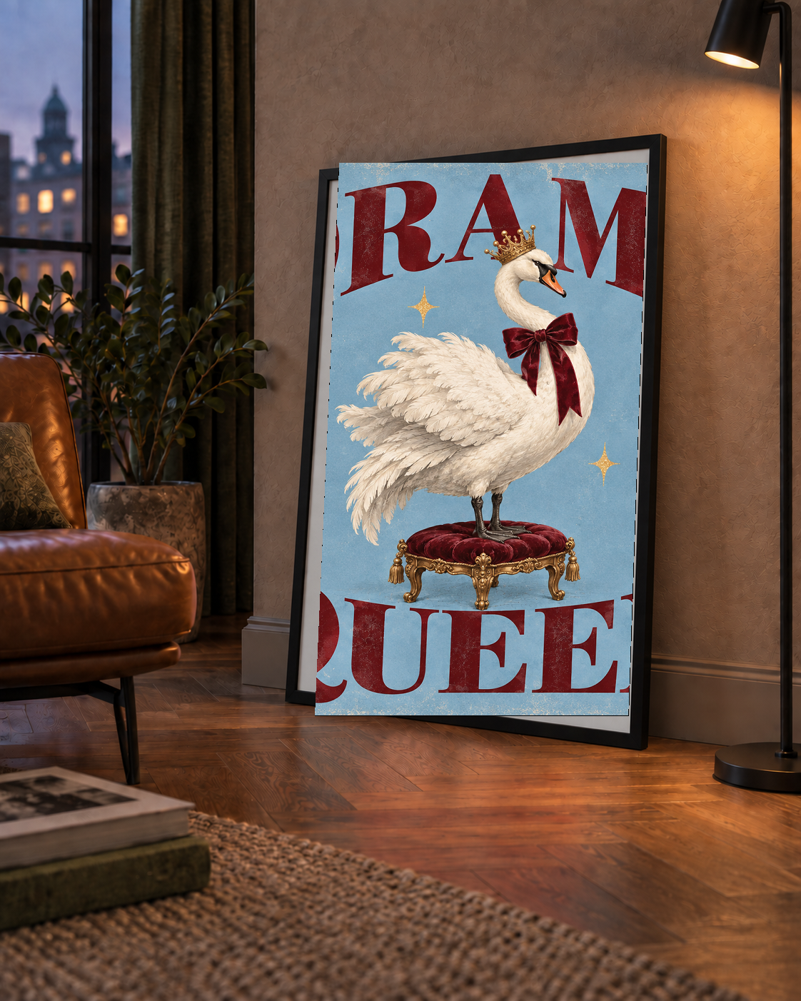 Drama Queen Kuğu Poster – Nostaljik ve Zarif Duvar Dekoru