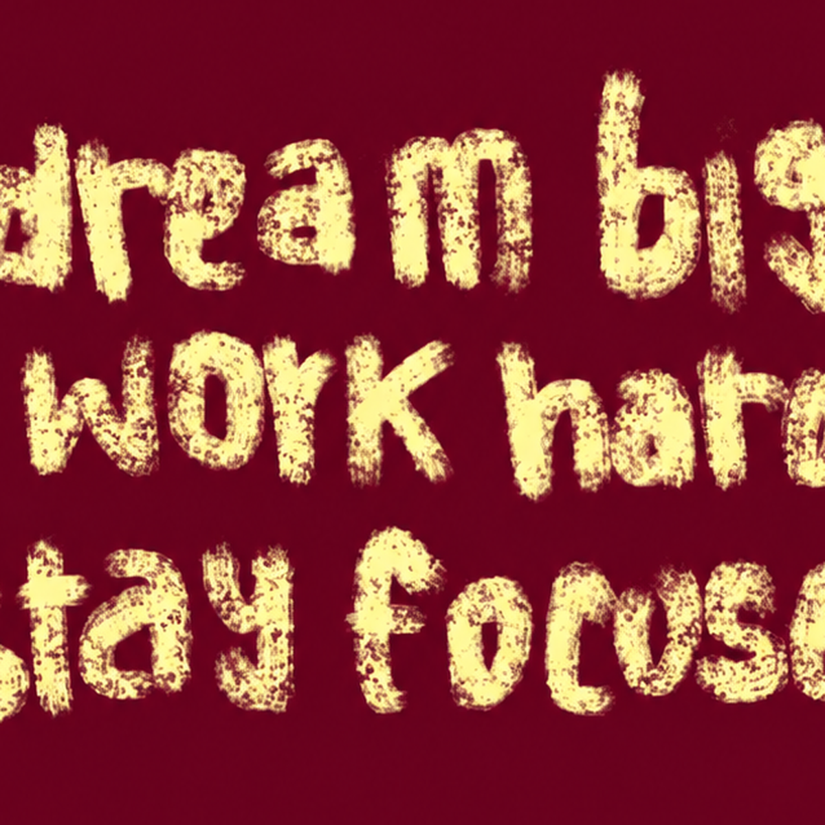 Dream Big Work Hard Motivasyonel Poster - Sade Duvar Dekoru — baskının yakın çekimi, kâğıt dokusu ve renk detayı