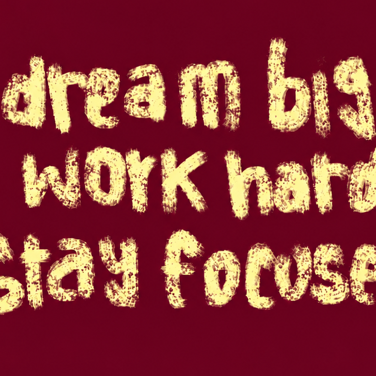 Dream Big Work Hard Motivasyonel Poster - Sade Duvar Dekoru — baskının yakın çekimi, kâğıt dokusu ve renk detayı