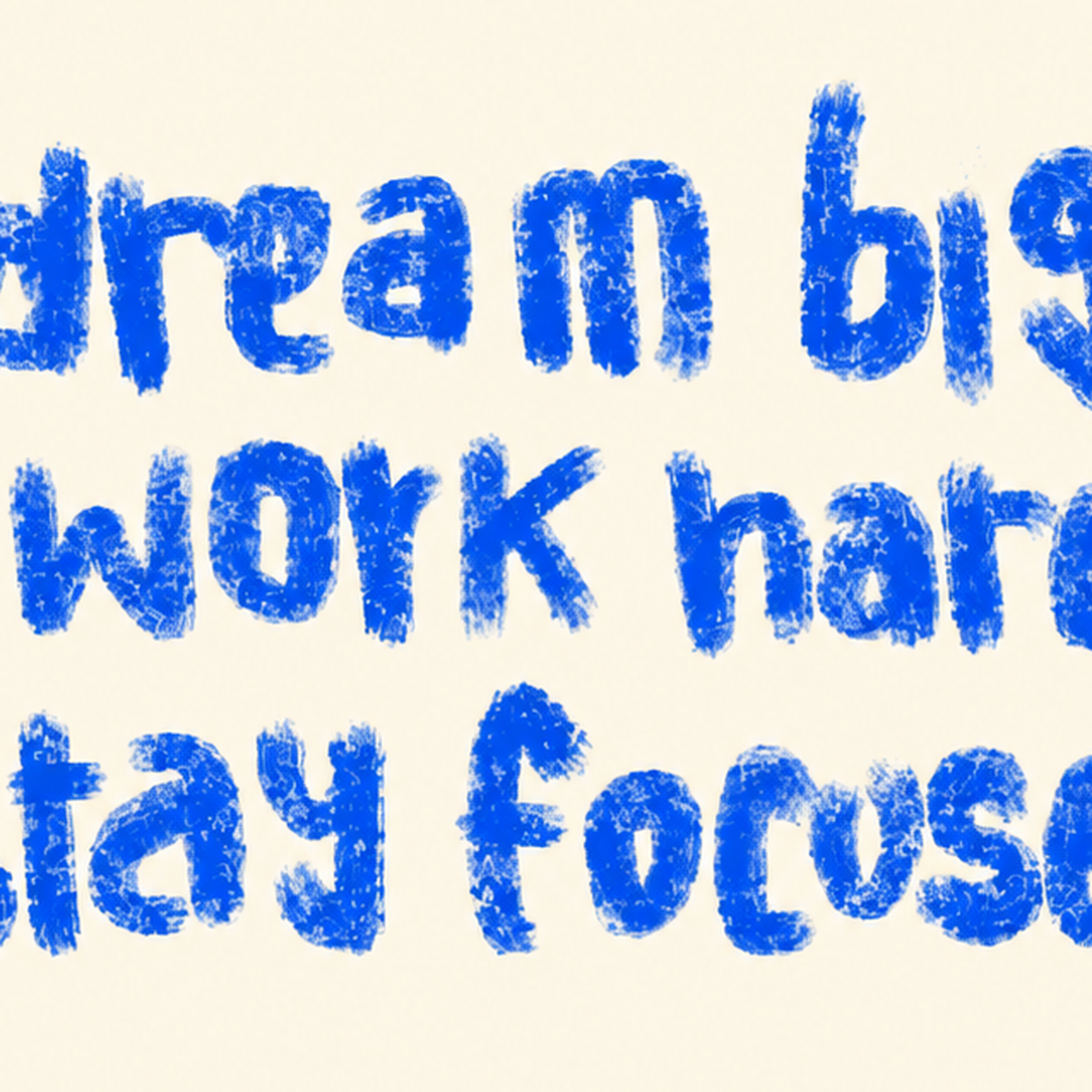 Dream Big Work Hard Poster – İlham Verici Modern Duvar Yazısı — baskının yakın çekimi, kâğıt dokusu ve renk detayı