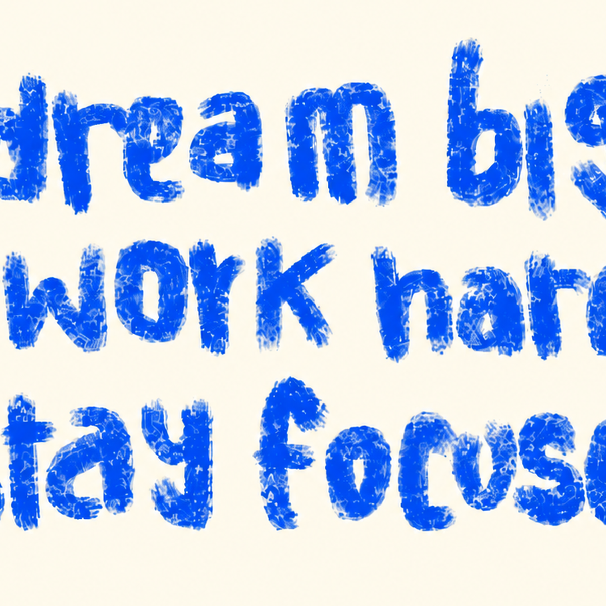 Dream Big Work Hard Poster – İlham Verici Modern Duvar Yazısı — baskının yakın çekimi, kâğıt dokusu ve renk detayı