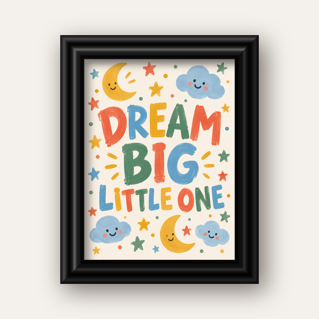 Dream Big Little One — siyah galeri çerçeveli