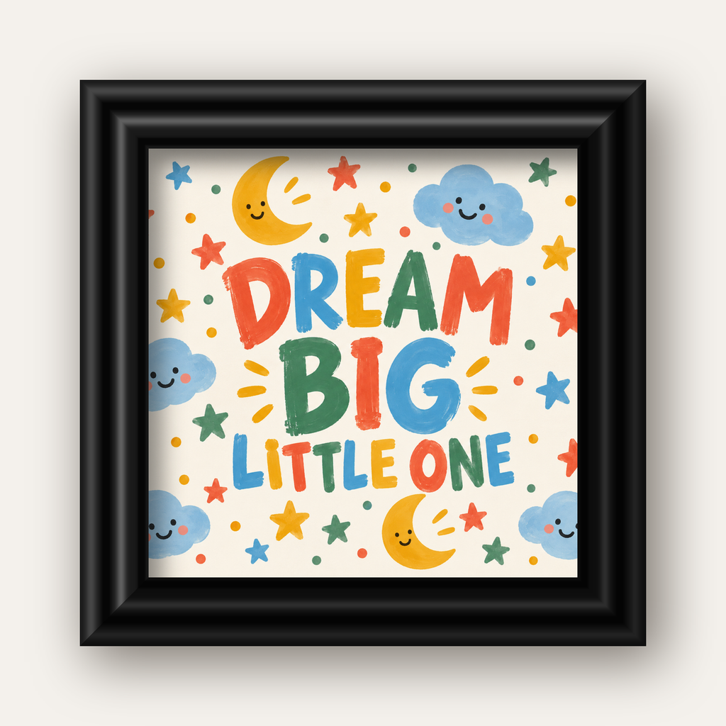 Dream Big Little One — siyah galeri çerçeveli