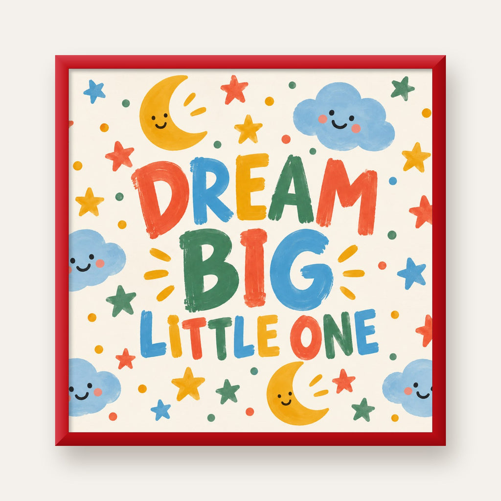 Dream Big Little One — kırmızı çerçeveli
