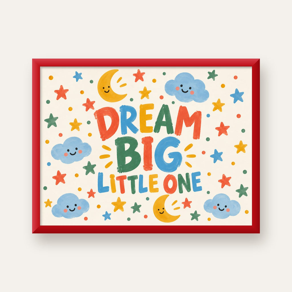 Dream Big Little One — kırmızı çerçeveli