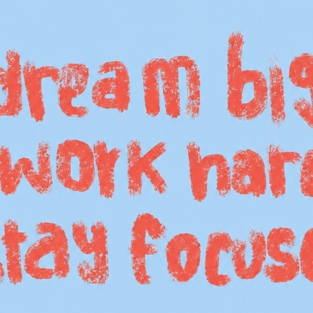 Dream Big Work Hard Posteri – Motive Edici Modern Duvar Dekoru — baskının yakın çekimi, kâğıt dokusu ve renk detayı
