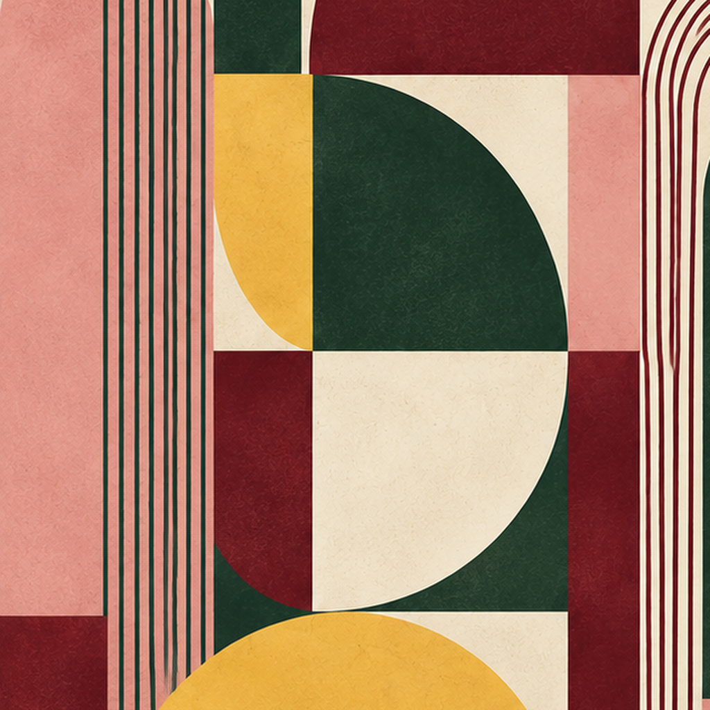 Modern Soyut Geometrik Poster – Minimal & Şık Duvar Dekoru — baskının yakın çekimi, kâğıt dokusu ve renk detayı