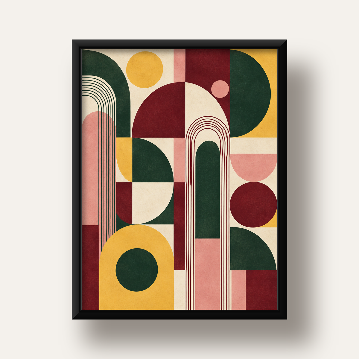 Modern Soyut Geometrik Poster – Minimal & Şık Duvar Dekoru — siyah derin çerçeveli