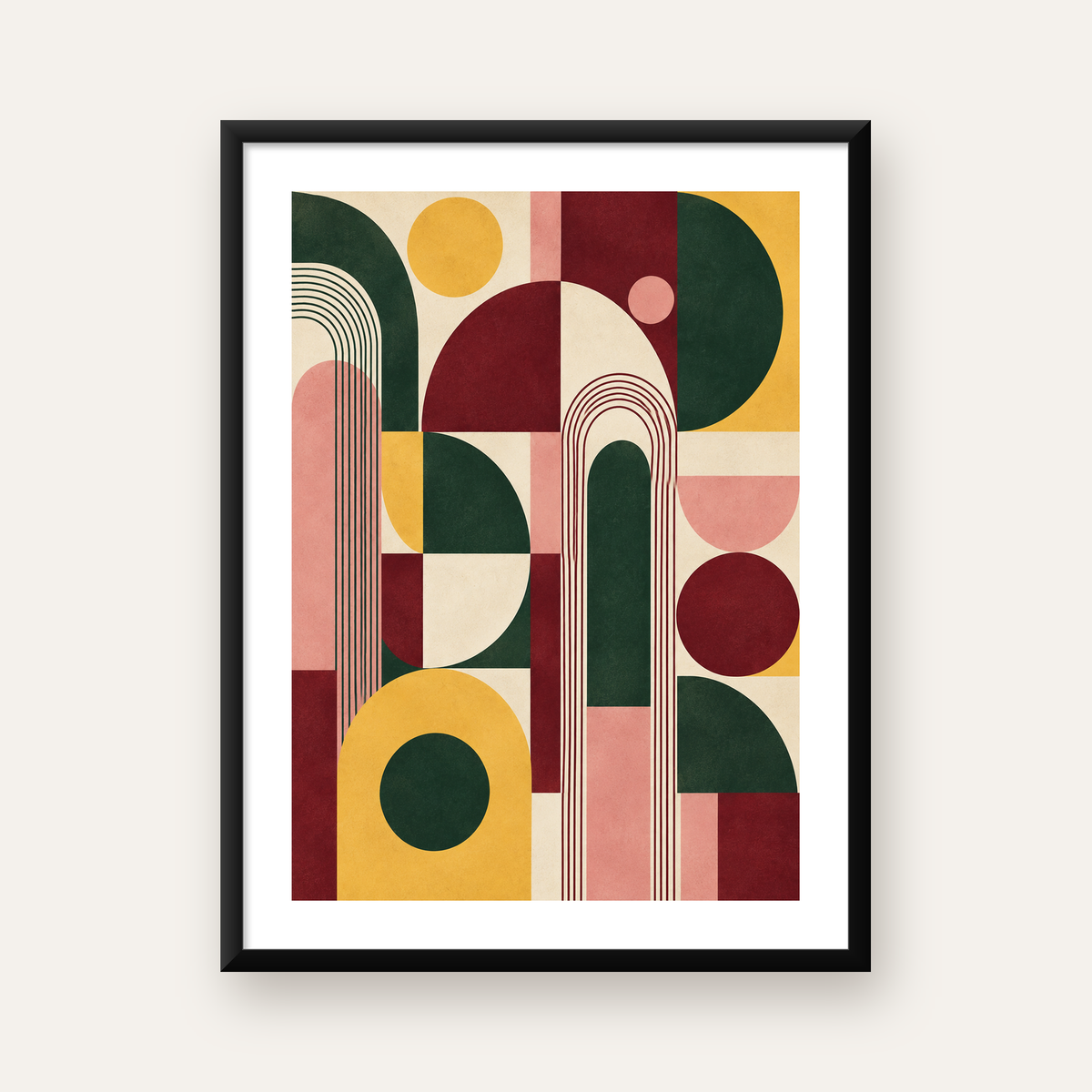 Modern Soyut Geometrik Poster – Minimal & Şık Duvar Dekoru — Dikey baskı, beyaz kenar boşluklu