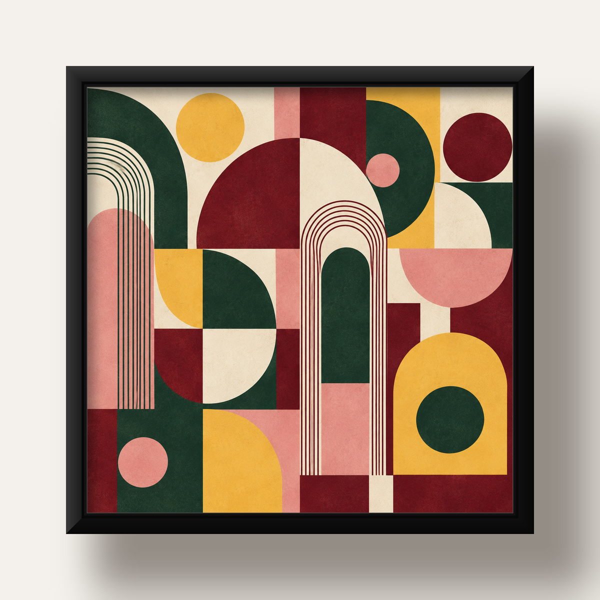 Modern Soyut Geometrik Poster – Minimal & Şık Duvar Dekoru — siyah derin çerçeveli