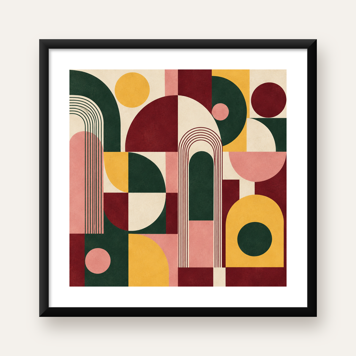 Modern Soyut Geometrik Poster – Minimal & Şık Duvar Dekoru — Kare baskı, beyaz kenar boşluklu