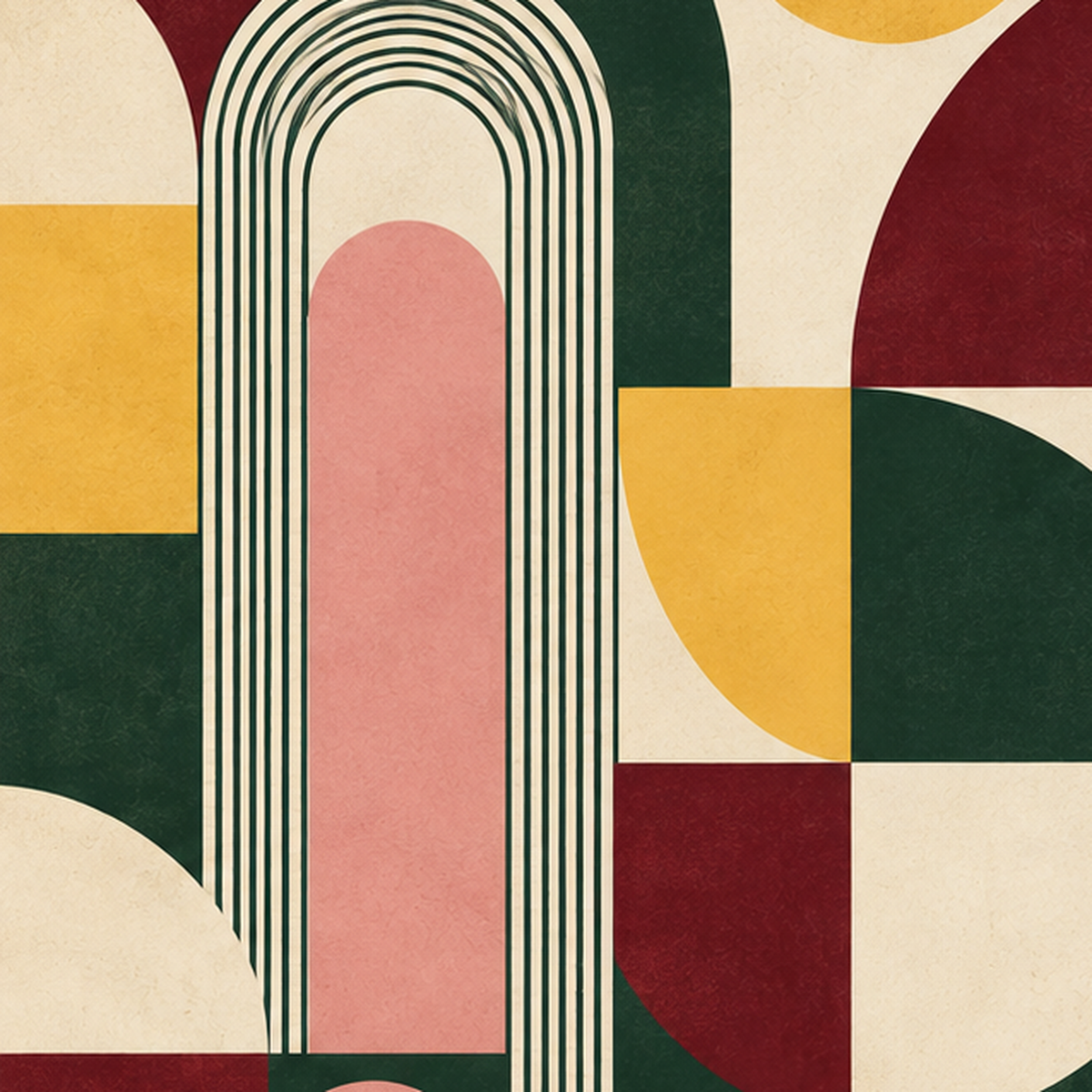 Modern Soyut Geometrik Poster – Minimal & Şık Duvar Dekoru — baskının yakın çekimi, kâğıt dokusu ve renk detayı