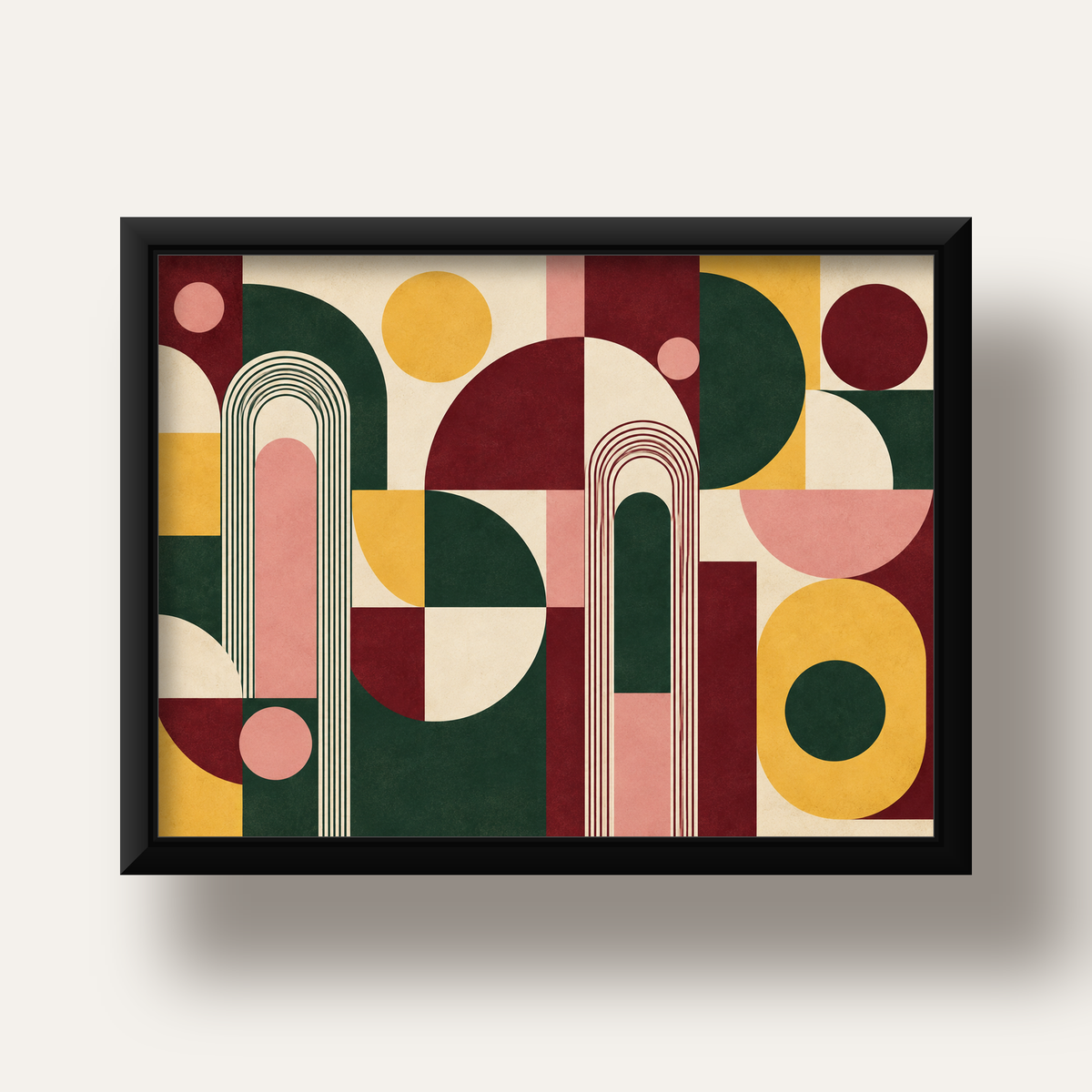 Modern Soyut Geometrik Poster – Minimal & Şık Duvar Dekoru — siyah derin çerçeveli