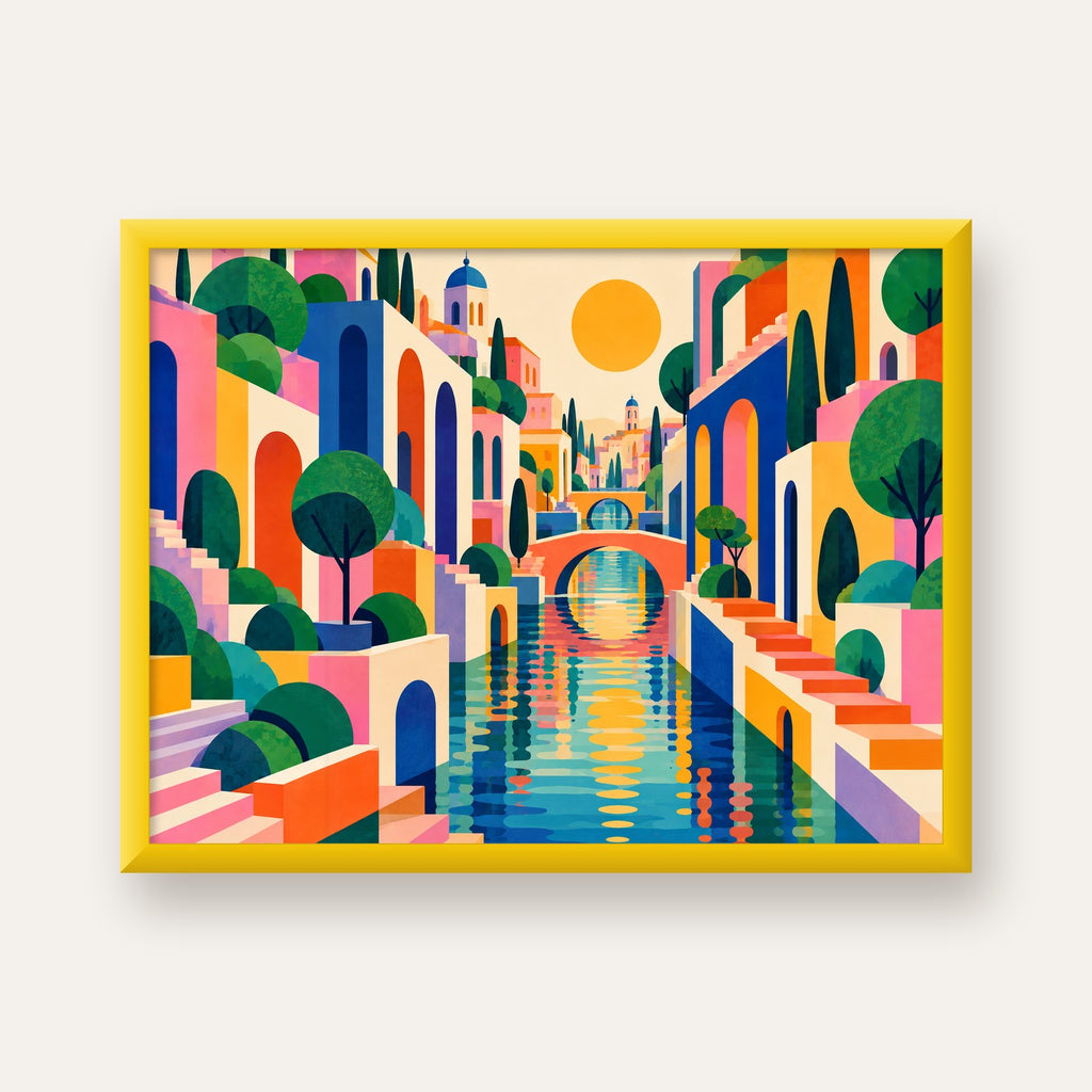 Hayalî Kanal Şehri — sarı çerçeveli