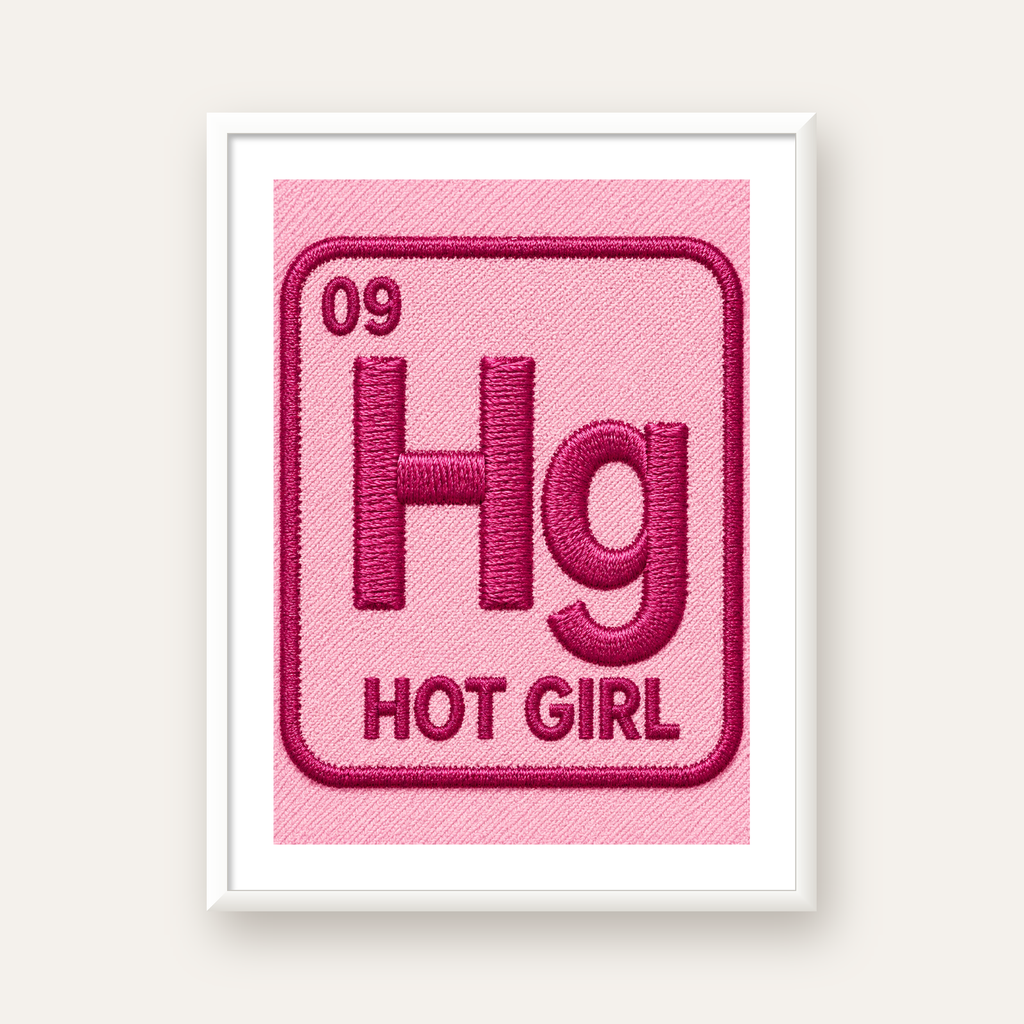 HG — Hot Girl — beyaz çerçeveli dikey poster
