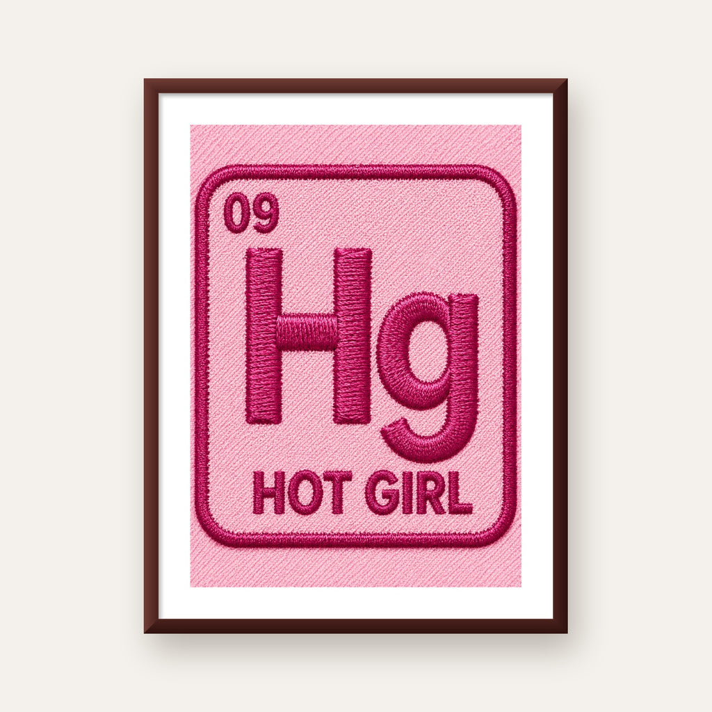HG — Hot Girl — ceviz çerçeveli paspartulu