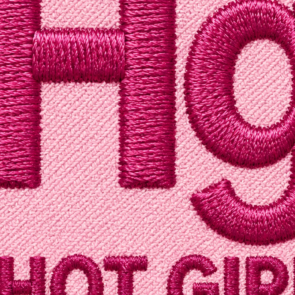 Hot Girl - Pembe Bilimsel Espirili Modern Poster — baskının yakın çekimi, kâğıt dokusu ve renk detayı