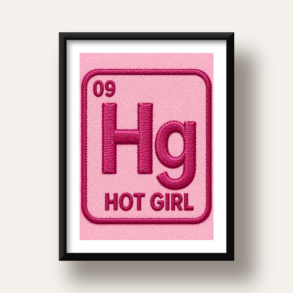 HG — Hot Girl — siyah derin çerçeveli paspartulu
