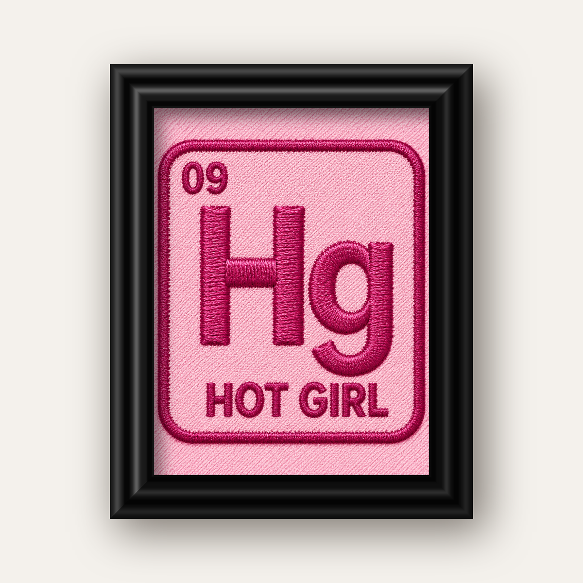 HG — Hot Girl — siyah galeri çerçeveli