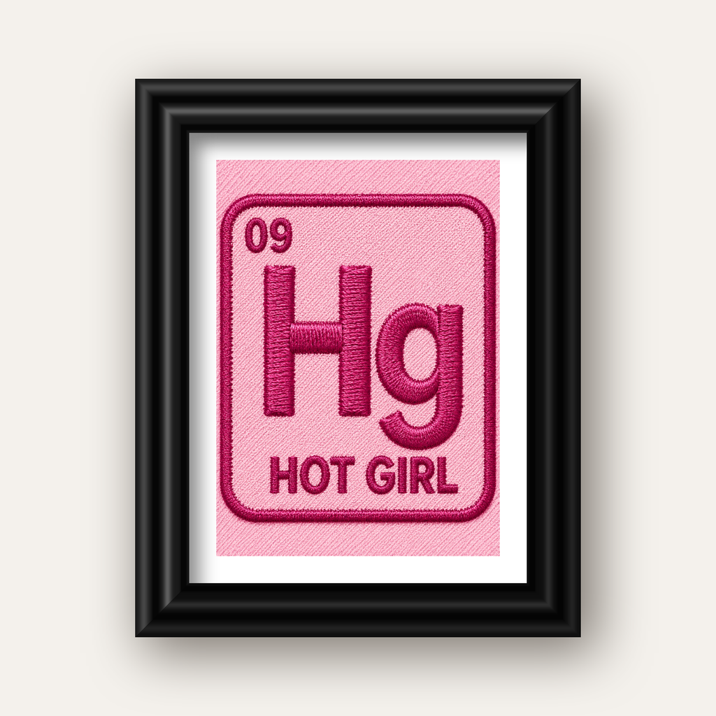 HG — Hot Girl — siyah galeri çerçeveli paspartulu