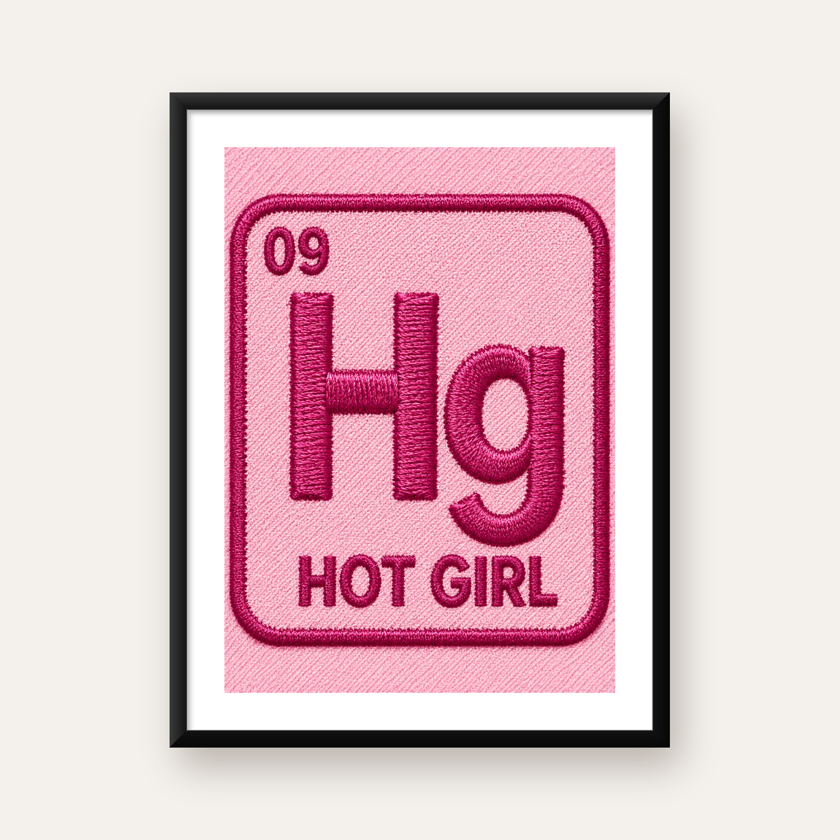 Hot Girl - Pembe Bilimsel Espirili Modern Poster — Dikey baskı, beyaz kenar boşluklu
