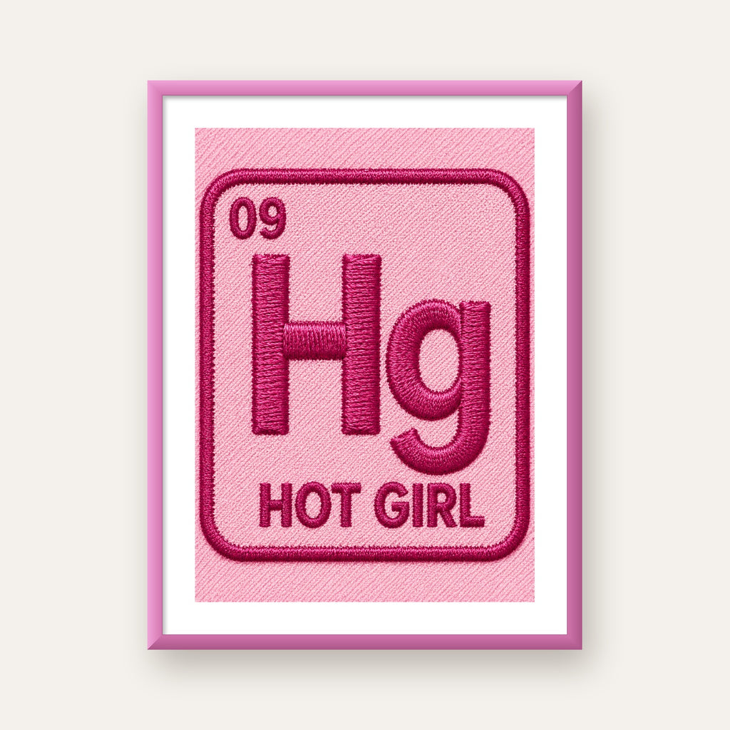 HG — Hot Girl — pembe çerçeveli paspartulu