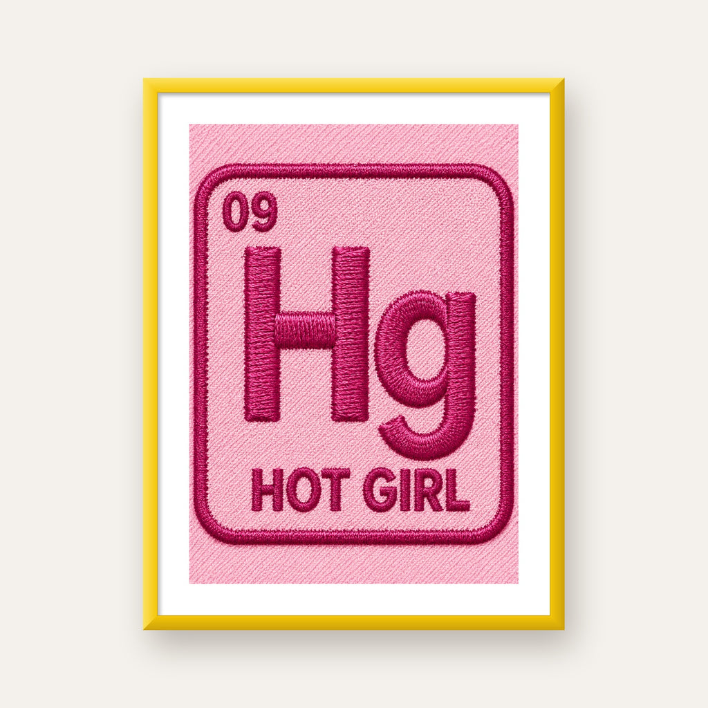 HG — Hot Girl — sarı çerçeveli paspartulu