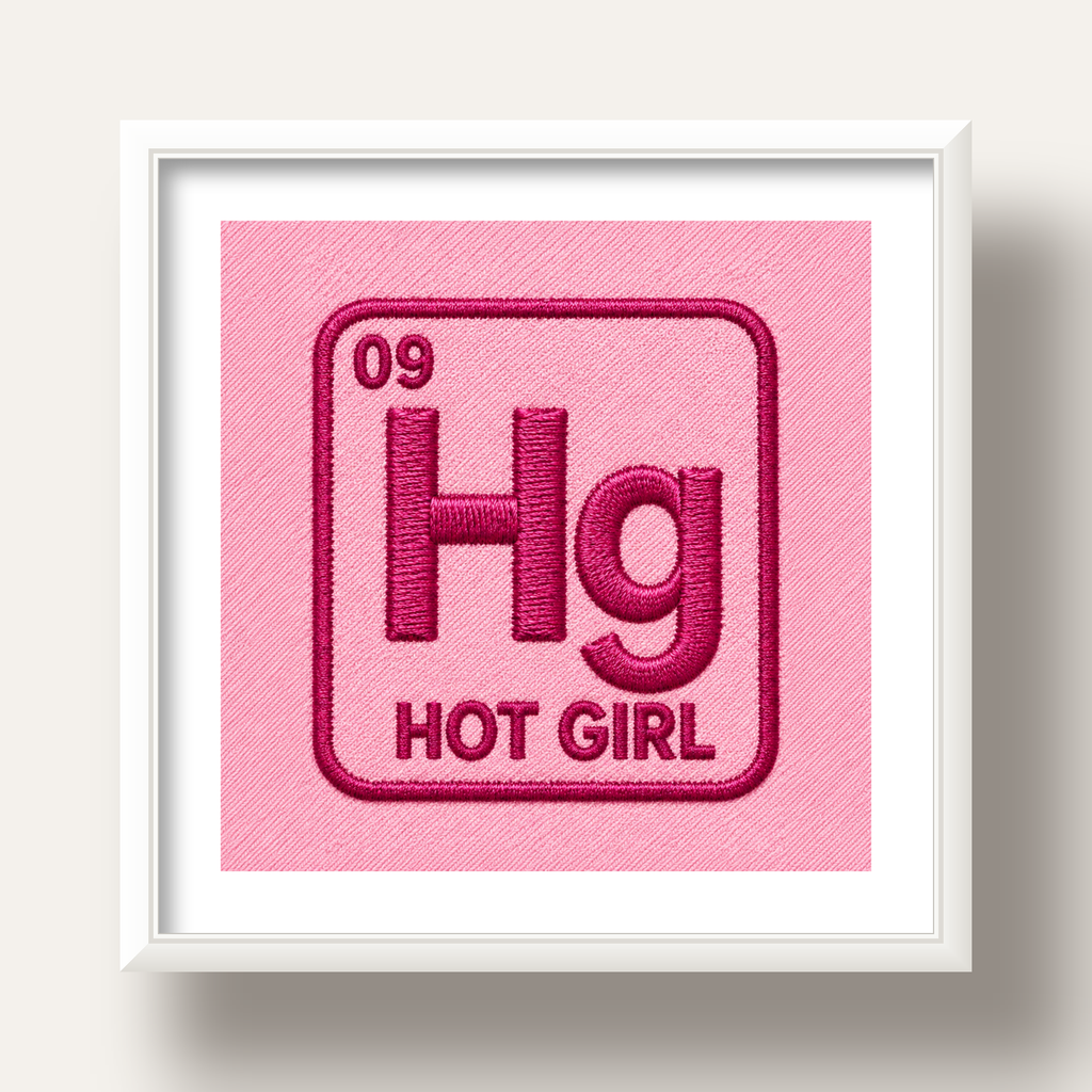 HG — Hot Girl — beyaz derin çerçeveli paspartulu