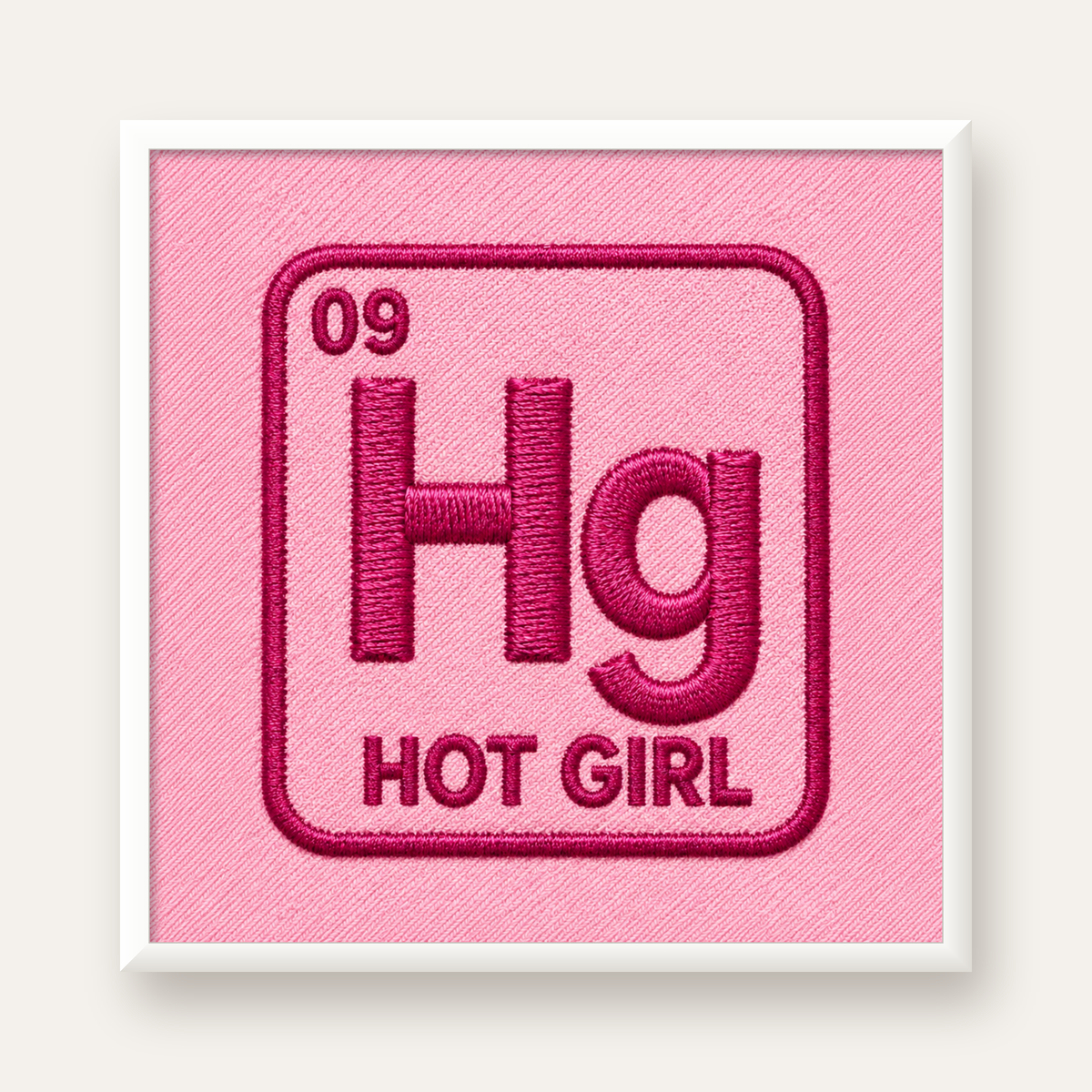 HG — Hot Girl — beyaz çerçeveli kare poster