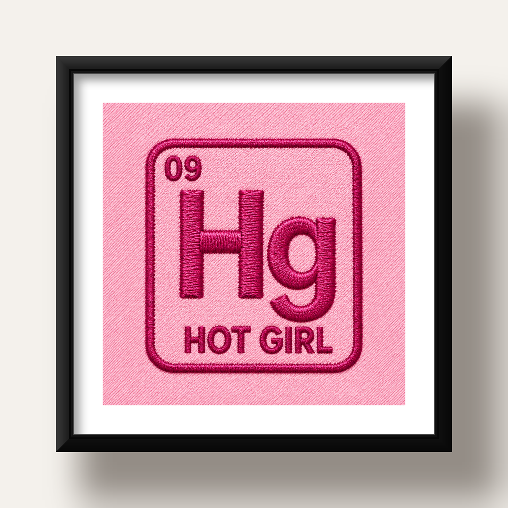 HG — Hot Girl — siyah derin çerçeveli paspartulu