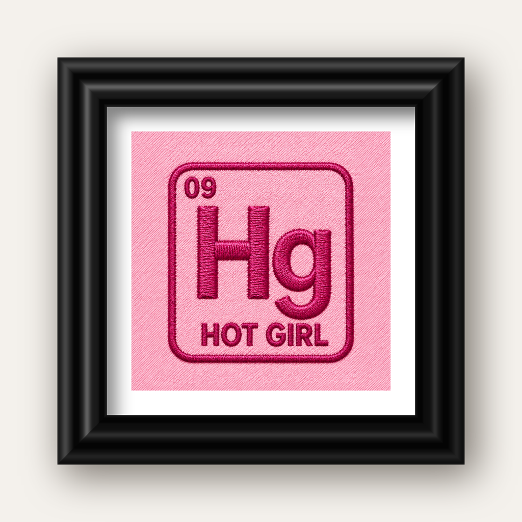 HG — Hot Girl — siyah galeri çerçeveli paspartulu